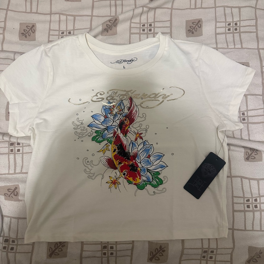 Ed Hardy White Graphic T-Shirt